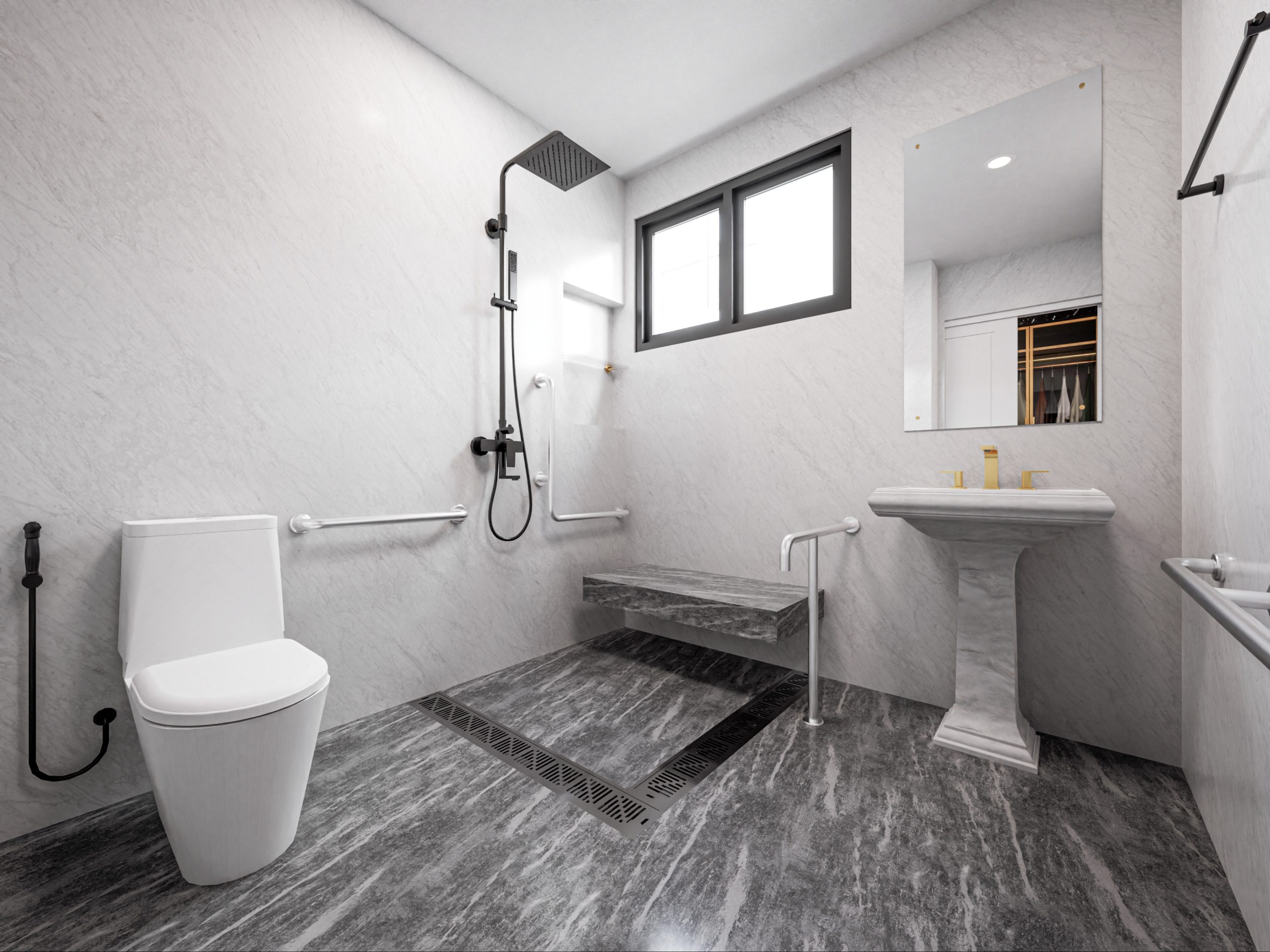 Comfortable Bathroom for the Elderly